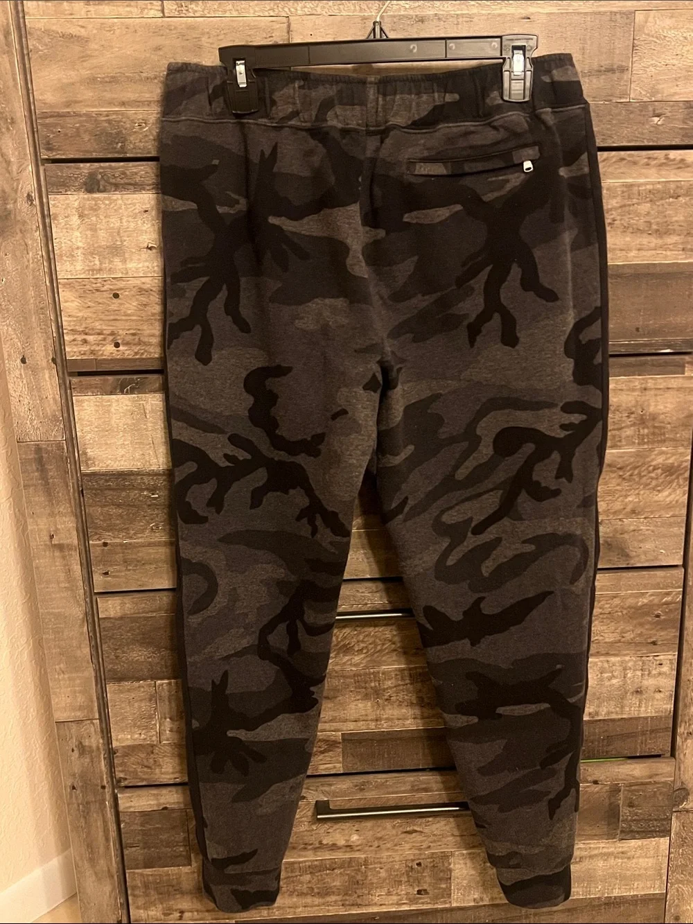 Polo Ralph Lauren Camo Joggers Black Charcoal Varsity P Wing Patch Sweatpants M